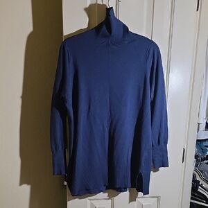 Soft Surroundings Deep Blue Ribbed Sweater